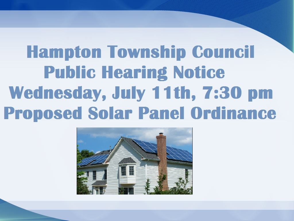 Solar panel public hrg notice