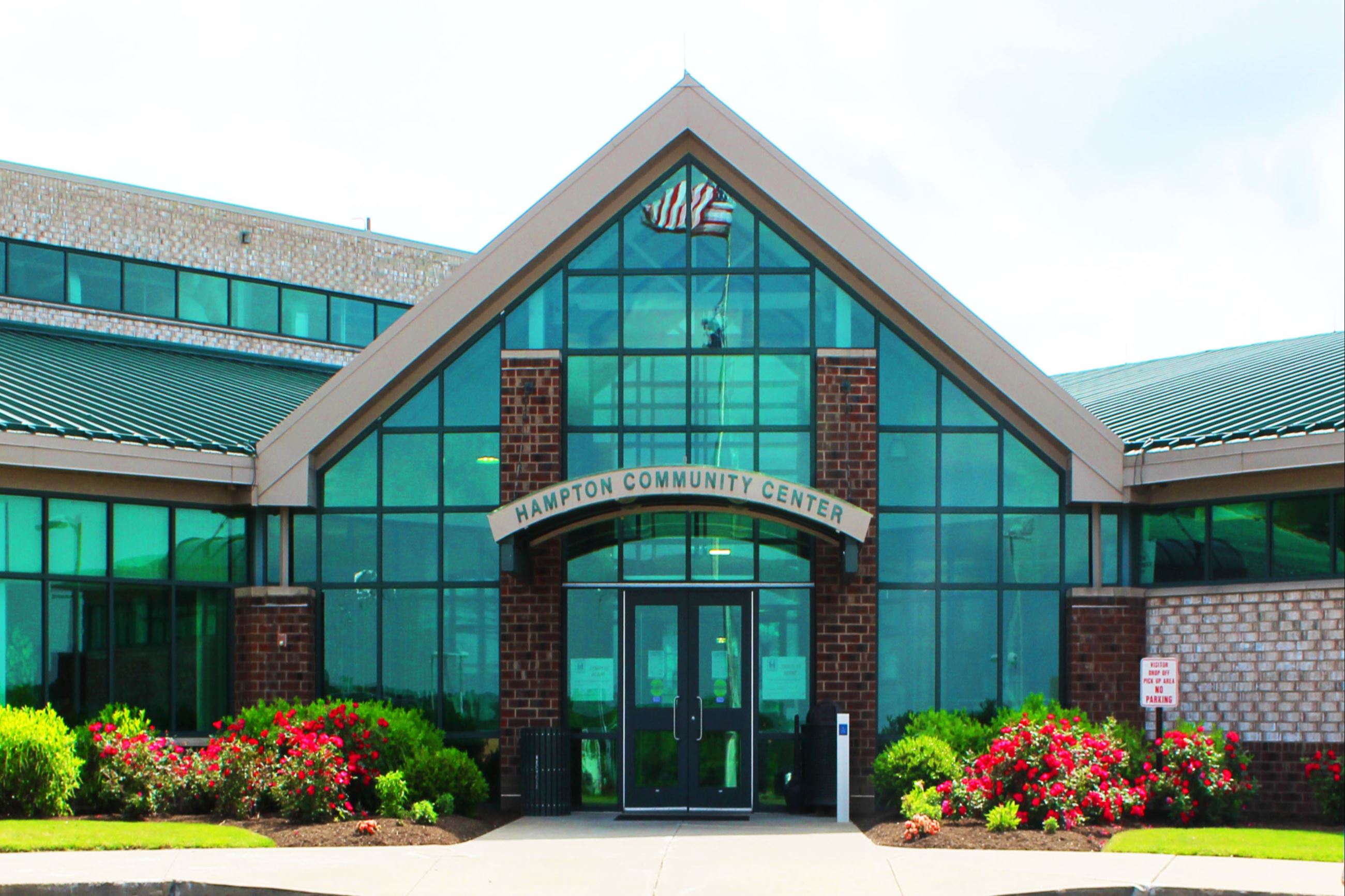 Front of Community Center with Roses