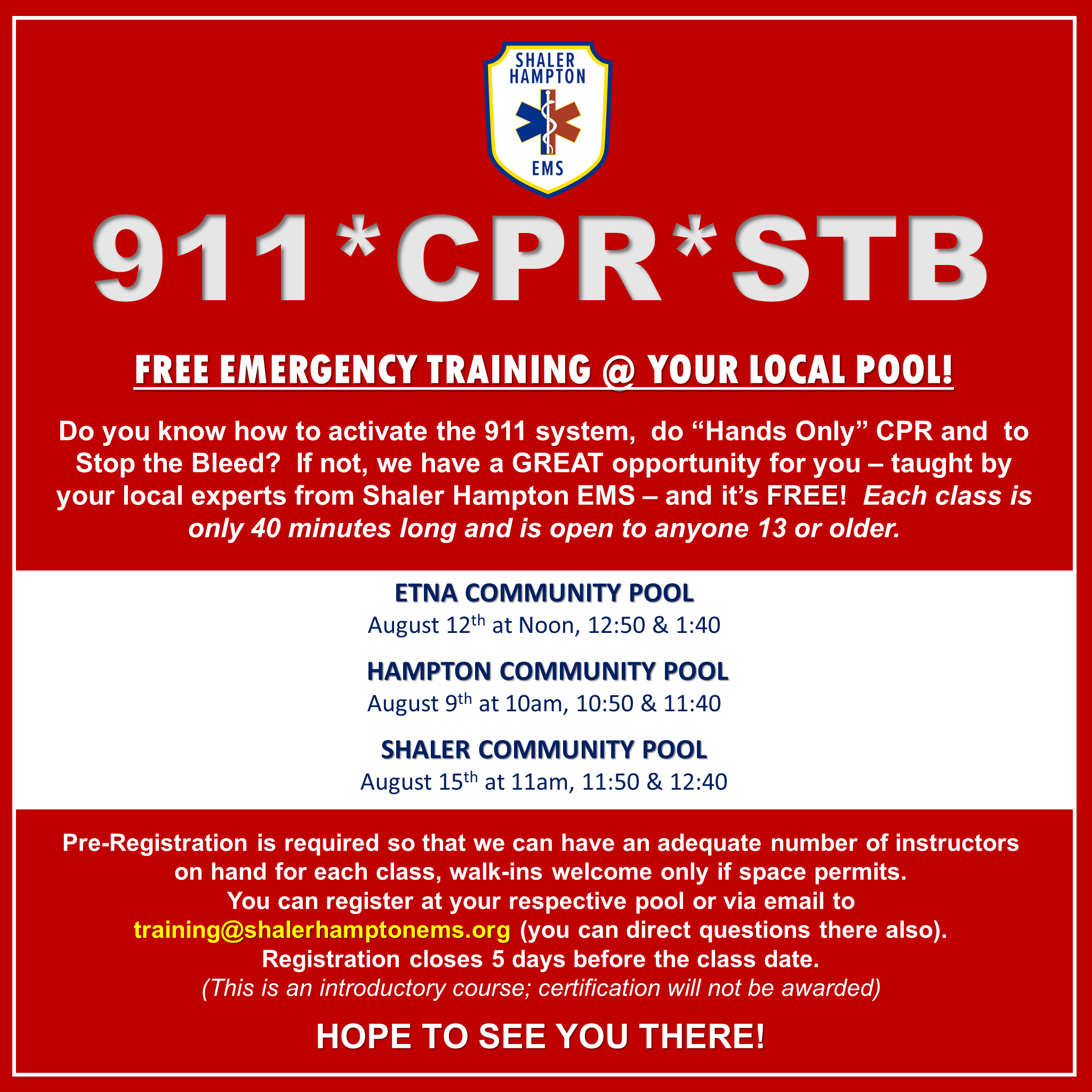 SHEMS CPR at the Pool - FB Post